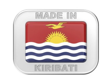 Kiribati yapımı, gümüş rozetli Kiribati bayrağı.
