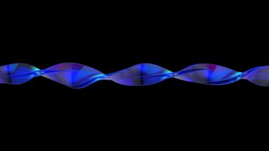 Siyah arkaplanda titreşen soyut mavi cam girdabı