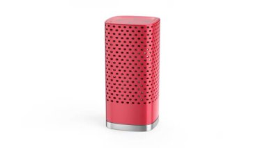 Beyaz arkaplanda kırmızı akıllı konuşmacı