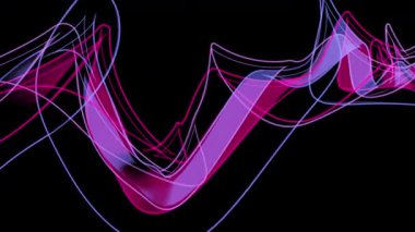 Siyah arkaplan üzerinde birçok renkli dalga ve çizgi bulunan soyut hareket arkaplanı, pürüzsüz döngü