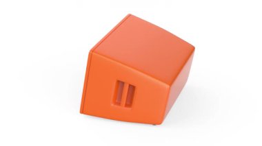 Beyaz arkaplanda turuncu sahne hoparlörü