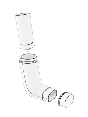Şeffaf arkaplanda taşınabilir astım spreyinin çizimi