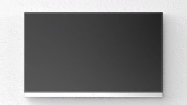 Modern düz televizyon ekranına yakınlaş, ön manzara