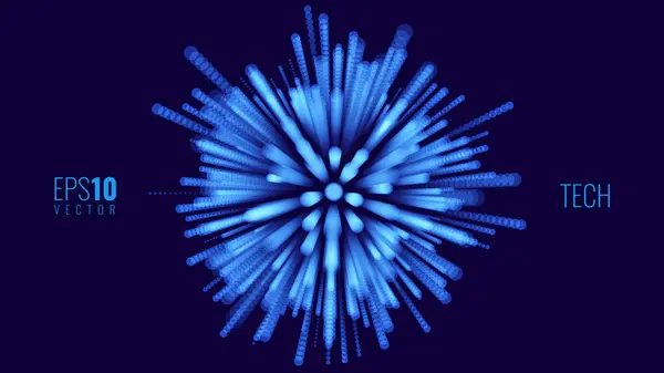 Синий Цифровой Фон Фейерверка Инновационное Знамя Векторная Миграция — стоковый вектор