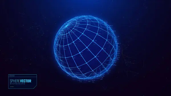 3Dデジタルブルーグローブ 世界地図のアフリカ ドットコンポジション グローバルネットワーク接続技術 国際ハイテクバーチャルリアリティ背景 ベクターイラスト ストックベクター
