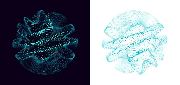 Virtuell Assistant Röstigenkänning Abstrakta Partiklar Visualisering Teknisk Bakgrund Artificiell Intelligens Vektorgrafik