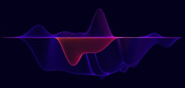 Dijital vektör ses dalgası sıvı çizgileri ile soyut arkaplan