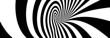 abstract black and white background, optical illusion, vector illustration.