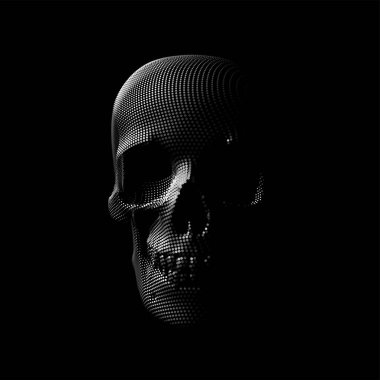 kafatası ile soyut vektör arkaplanı