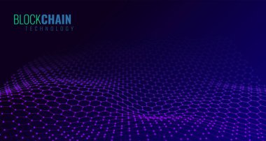 Bağlı hatları, teknolojisi ve engelleme konsepti olan soyut çokgen ağı. dijital teknoloji arkaplanı.