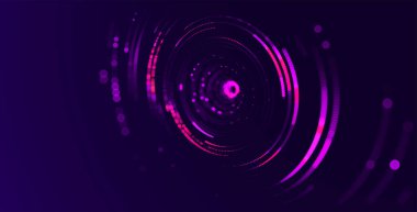 daire ve çizgilerle mor teknoloji arka planı
