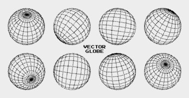 3d küreler vektörü piksel sanat arkaplanı