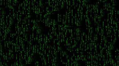 Rakamlarla soyut bir arkaplan. Yeşil matris dijital görüntü numaraları kodu. vektör illüstrasyonu.               