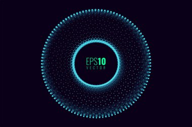 Soyut fütürist arka plan. Noktalar ve çizgilerle parlayan daireler.