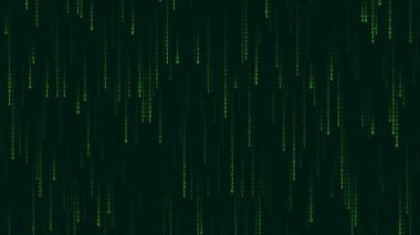 Rakamlarla soyut bir arkaplan. Yeşil matris dijital görüntü numaraları kodu. vektör illüstrasyonu.               