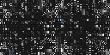 Rastgele geometrik şekilli kusursuz desen.