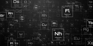 periyodik elementler tablosu. siyah rastgele periyodik elementler