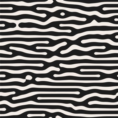 Kusursuz desenli organik desenli siyah kare akış çizgileri. vektör arkaplanı.