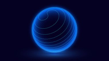 Yaratıcı tasarım için soyut küre çizimi, teknoloji arka planı.           