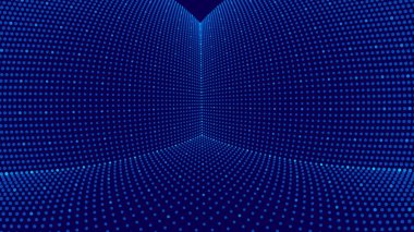 Parlak çizgileri olan soyut ve soyut fütüristik bir arkaplan. vektör illüstrasyonu       