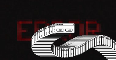 Kritik Hata Uyarı İletisi. Klasik Kullanıcı Arayüzü. İşletim Sistemi Kullanım Hatası. Vektör İllüstrasyonu. 