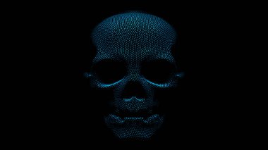 kafatası hologram kablo tarzında. vektör illüstrasyonu