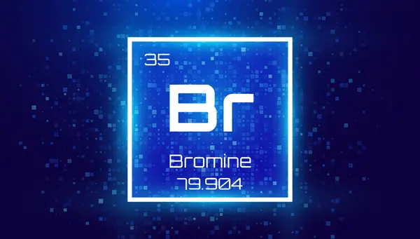 Bromine Periodic Table Element Chemical Element Card Number Atomic Weight — Stock Vector