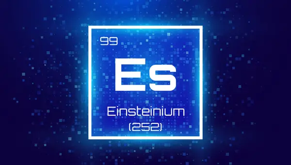 Einsteinium Elemento Tabla Periódica Tarjeta Elemento Químico Con Número Peso — Vector de stock