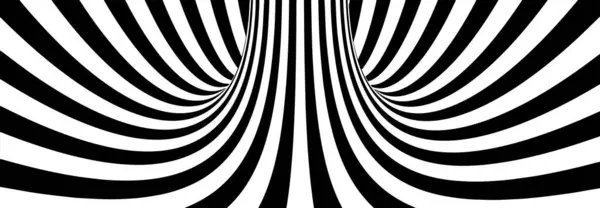 Vector Black White Optical Illusion Background — Stock Vector