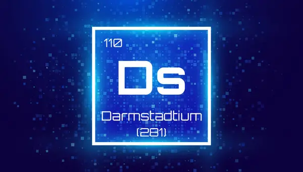 Darmstadtium Periodic Table Element Chemical Element Card Number Atomic Weight — Stock Vector