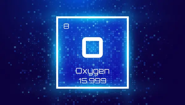 Oxygen Periodic Table Element Chemical Element Card Number Atomic Weight — Stock Vector