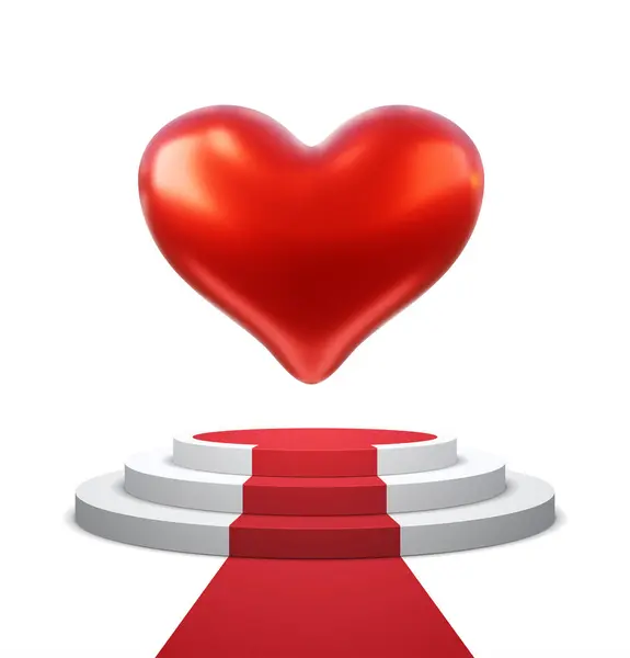Red Valentine Heart Happy Valentine Day Decoration Element Valentine Day — Stock Vector