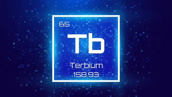 Terbium Periodensystem Element Chemische Elementkarte Mit Anzahl Und Atomgewicht Design lizenzfreie Stockvektoren