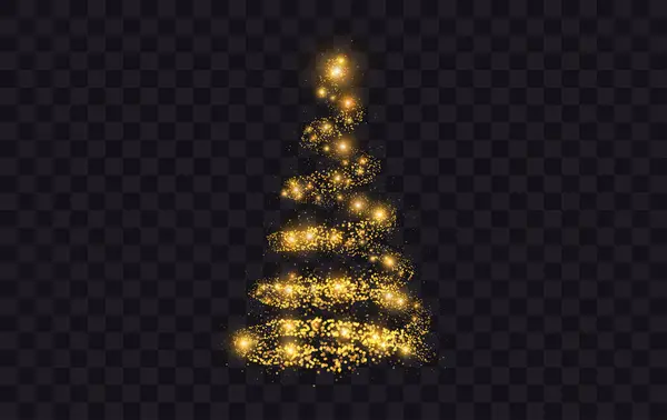 Vector Gloeiende Kerstboom Kerst Achtergrond Nieuwjaarskaart Rechtenvrije Stockvectors