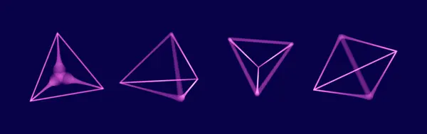 डिजिटल मेटावर पिरामिड त्रिभुज आकार 3 डी प्रभाव डिजाइन रॉयल्टी फ़्री स्टॉक इलस्ट्रेशंस
