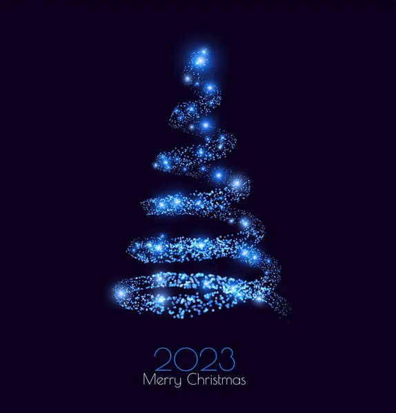 Vektor Leuchtenden Weihnachtsbaum Weihnachtlicher Hintergrund Neujahrskarte lizenzfreie Stockvektoren