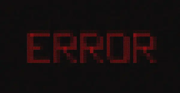 Red Pixel Word Error Dark Background Stock Illustration
