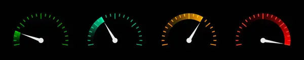 Hastighet Strøm Drivstoffmåler Bildashbord Måleikon Hastighetskontroll Måling Speedometer Vector Illustrasjon stockvektor