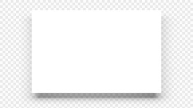 Işık şeffaf arkaplanda gerçekçi gölgesi olan beyaz pankart