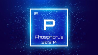 Phosphorus. Periodic Table Element. Chemical Element Card with Number and Atomic Weight. Design for Education, Lab, Science Class. Vector Illustration.     clipart