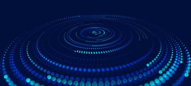 Mavi daireli soyut bir arka plan. Vektör illüstrasyonu