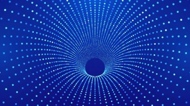 Soyut teknoloji arka planı, noktalı mavi tünel şebekesi. vektör çizimi tasarımı