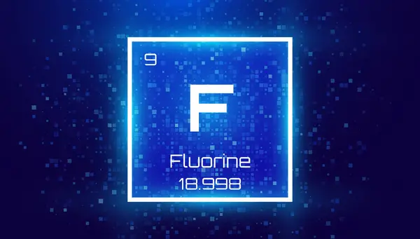 Fluor Periodiek Systeem Element Chemische Element Kaart Met Nummer Atoomgewicht — Stockvector