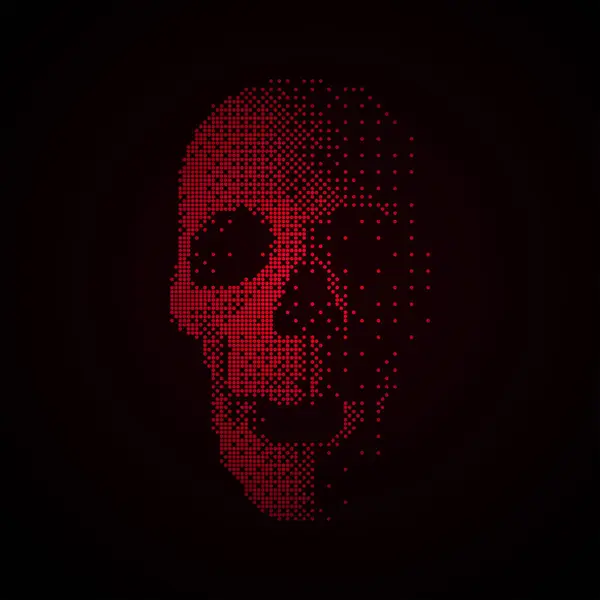 黒い背景の赤い色で頭蓋骨 ベクトルイラスト ロイヤリティフリーストックベクター
