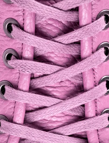 Style Pink Shoelaces Close — Stock Photo, Image