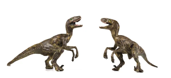 Dinosaurier Spielzeug Auf Weißem Hintergrund Nahaufnahme — Stockfoto