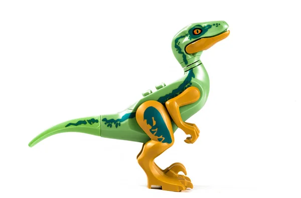 Dinosaurie Leksak Vit Bakgrund — Stockfoto