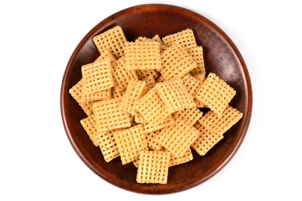 Cornflakes Einem Teller Vor Weißem Hintergrund — Stockfoto