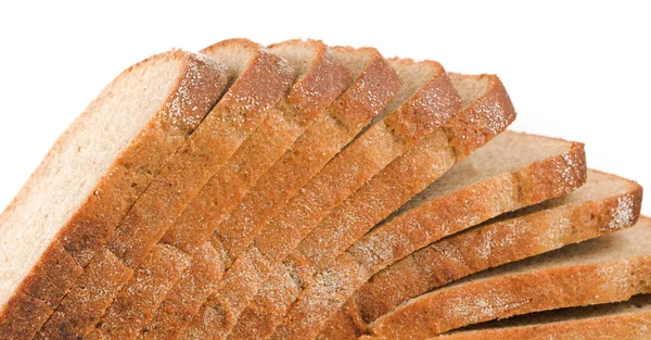Beyaz Arkaplanda Izole Edilmiş Beyaz Dilim Ekmek — Stok fotoğraf