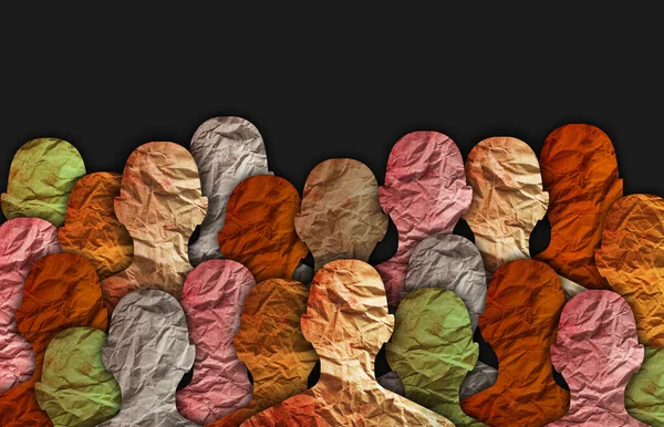 Έννοια Πολυμορφίας Διαφορετική Ομάδα Πολυεθνικών Πολυπολιτισμικών Ανθρώπων Σιλουέτα — Φωτογραφία Αρχείου